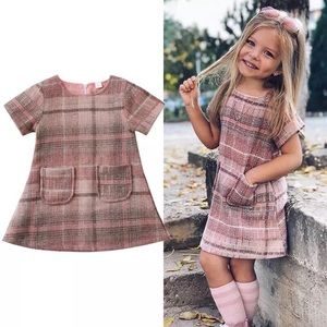 Boutique Girls Pink Plaid Dress